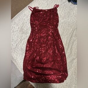 Elegant Red Sequin Dress
